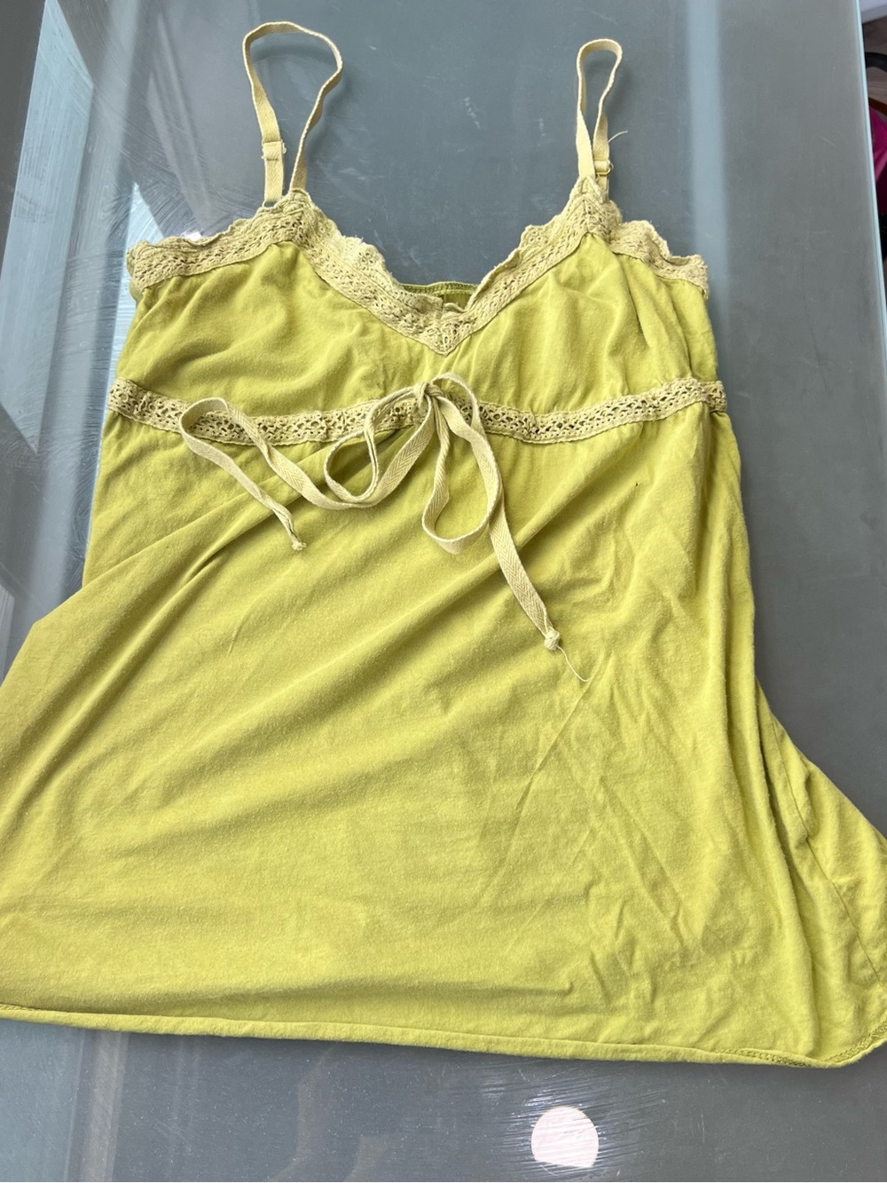 Mossimo Supply Co. Olive Lace-Trim Camisole with Front Tie - Picture 5 of 8